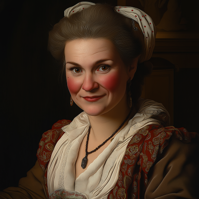 Smiling Woman in 18th Century Attire