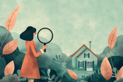 Woman Inspecting House