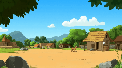 Indian Village Landscape