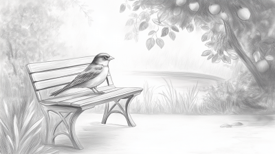 Pencil Sketch of a Sparrow