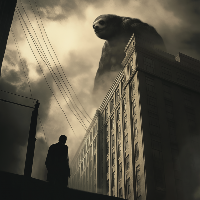 Giant Sloth Overlooking the City