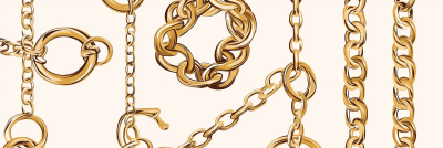 Gold Chain Vector Illustrations