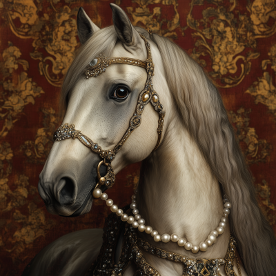 Horse with Pearl Necklace