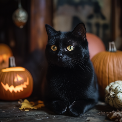 Black Cat on Halloween