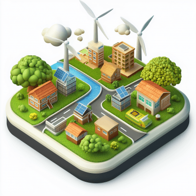 Renewable Energy Town Icon