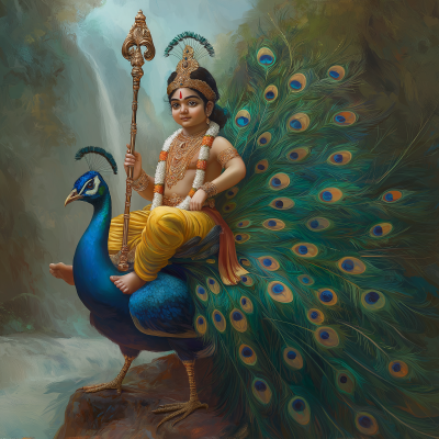 Lord Murugan on Peacock