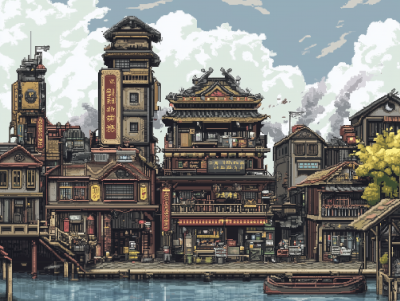 Steampunk Japanese City