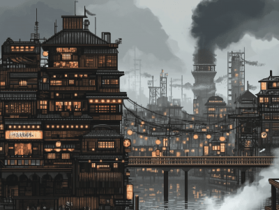 Japanese Steampunk City