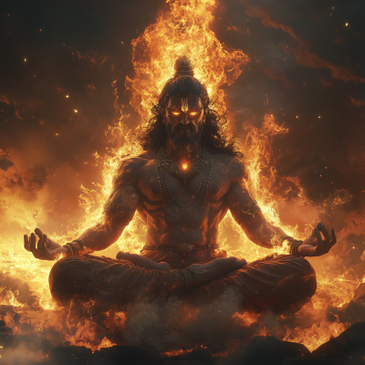 Angry Mahadeva in Lotus Position
