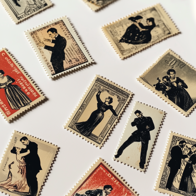 Vintage Tango Postage Stamps