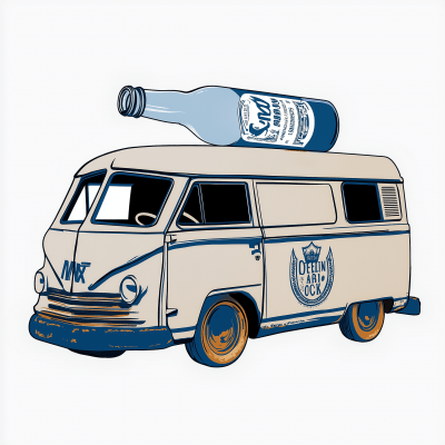 Van with Beer Bottle