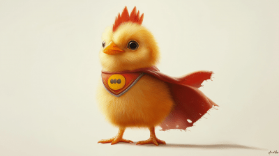 Hyperrealistic Superhero Chicken