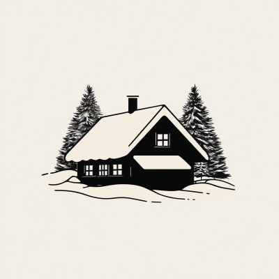 Ski Lodge Illustration