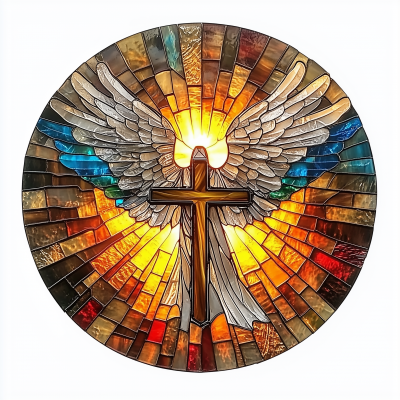 Stained Glass Holy Spirit Design