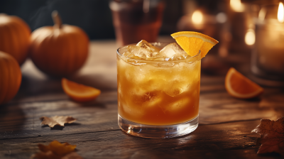 Pumpkin Whisky Smash Cocktail