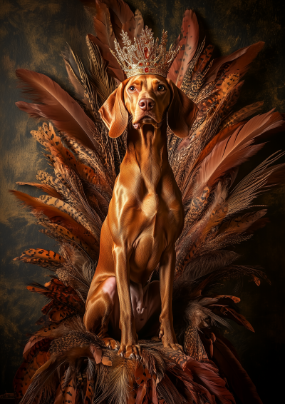 Regal Vizsla on Throne