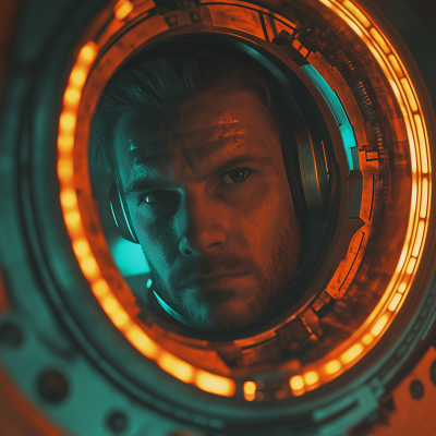 Man in Sci-fi Space Suit