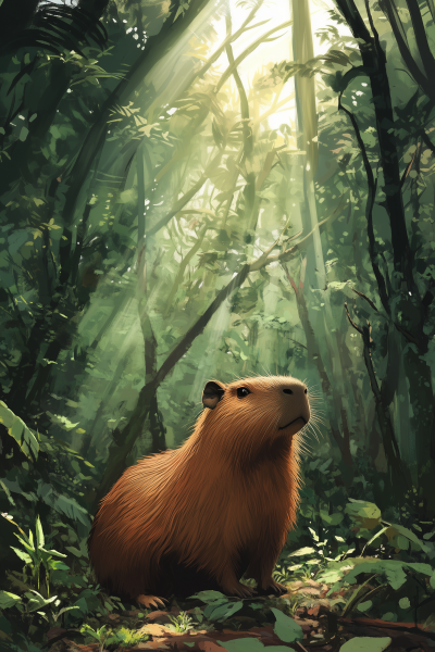 Capybara in Forest