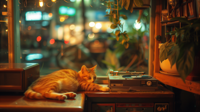 Cozy Cafe Cat