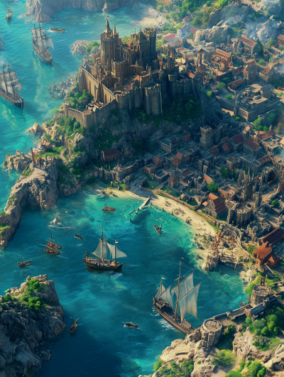 Walled Kingdom Fantasy Map