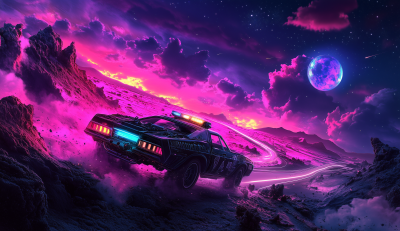 Neon Cyberpunk Landscape