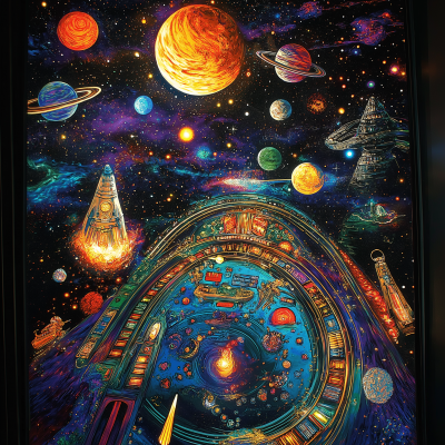 Space Theme Pinball Table Design