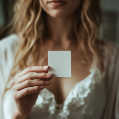 Woman Holding Card