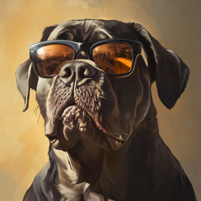 Big Dog with Sunglasses