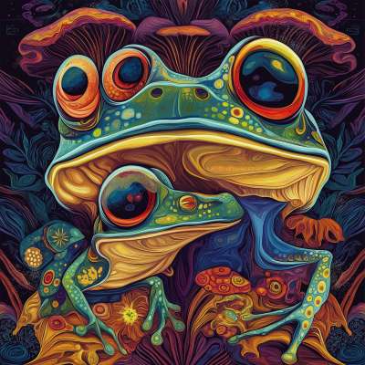 Psychedelic Frogs and Mushrooms