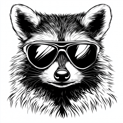 Cool Raccoon Clipart