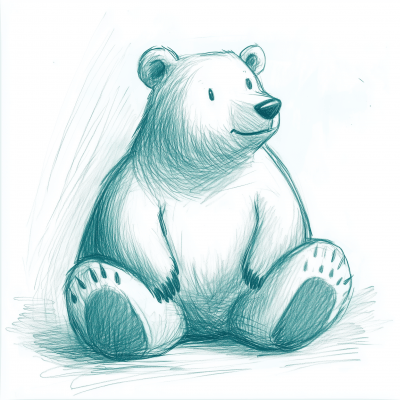 Playful Pencil Sketch of a Bear