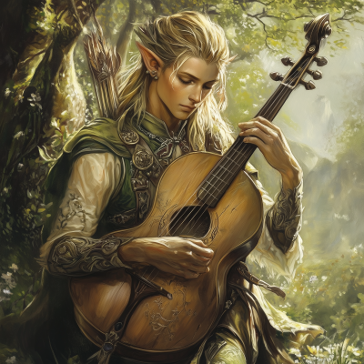 Bard Elf in a Fantasy Realm