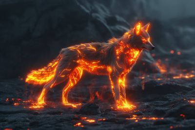 Fire Lava Alien Wolf