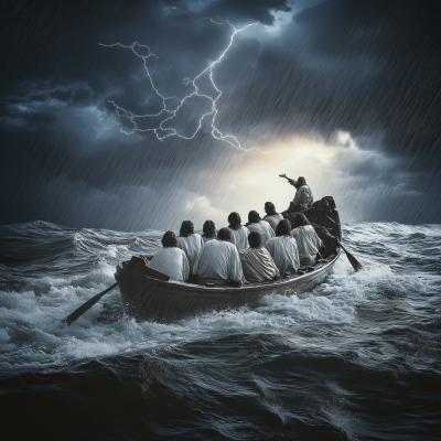 Jesus and His Disciples in a Storm