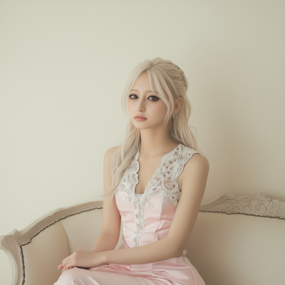 Japanese Woman Sitting Sideways