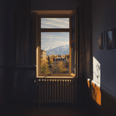 Mountain View from Window