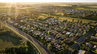 Aerial View of Modern Suburban Estate