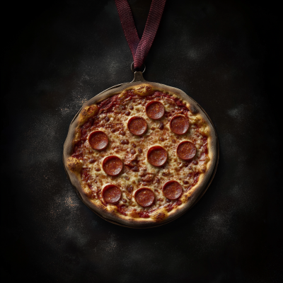 Winners Running Medal for Pizza 100