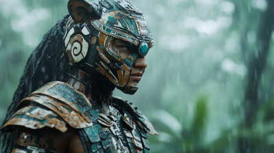 Futuristic Mayan Jaguar Warrior