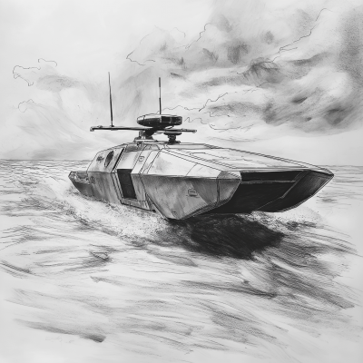 Driftblade Charcoal Drawing