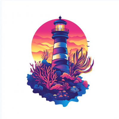 Nautical Lighthouse in Coral Reef