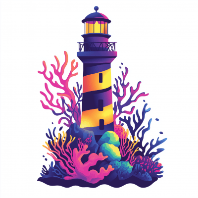 Nautical Lighthouse Illustration