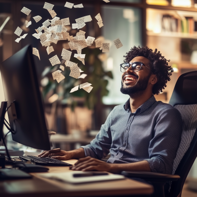 Happy Man in Office