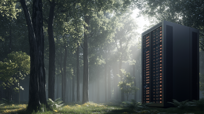 Server Tower in Spring Forest