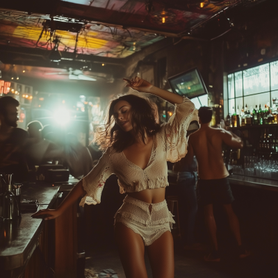 Dancing Woman in Bar