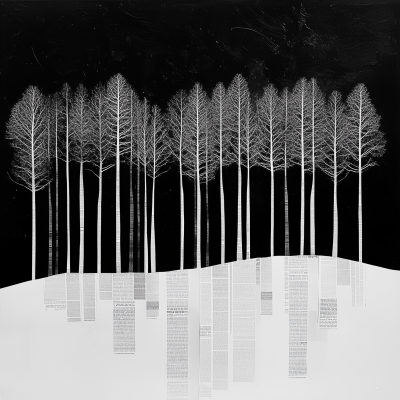 Black and White Forest Collage