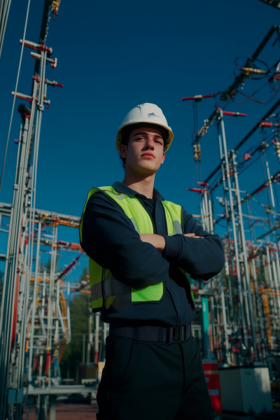 Teenager Working on Electrical Grid