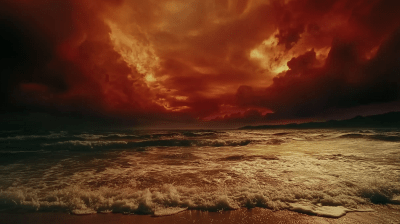 Choppy Atlantic Ocean Under Strange Skies