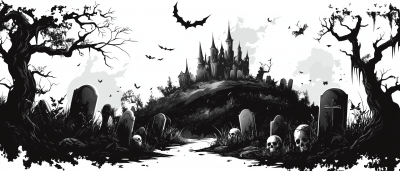 Spooky Graveyard Scene