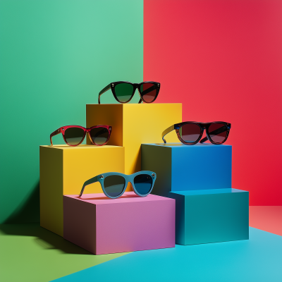 Colorful Sunglasses Display